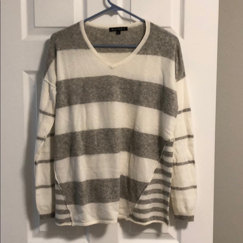 William B White & Gray Striped Sweater